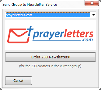 3. Choose prayerletters.com and click the Order button